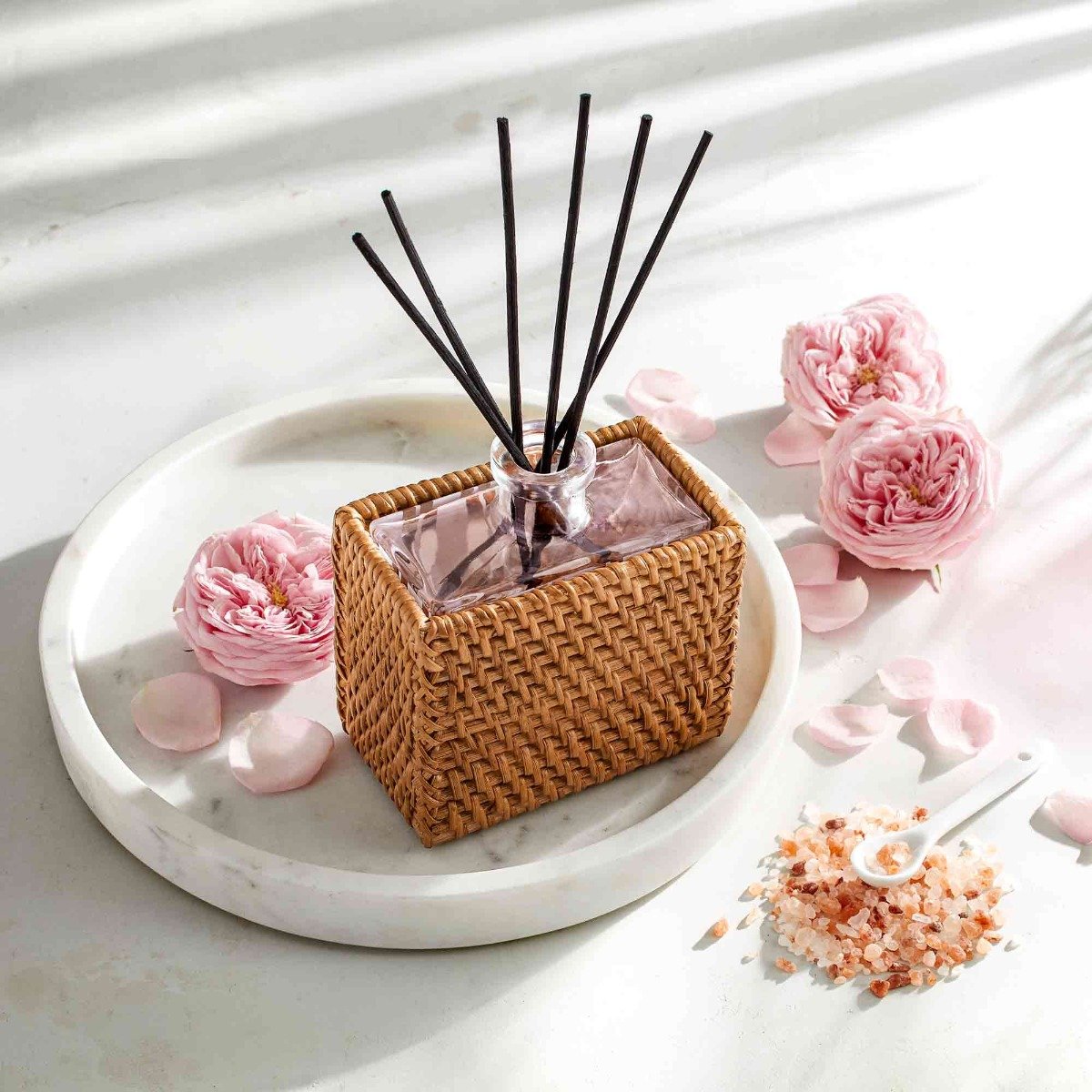 Nest - Himalayan Salt & Rosewater Rattan Diffuser