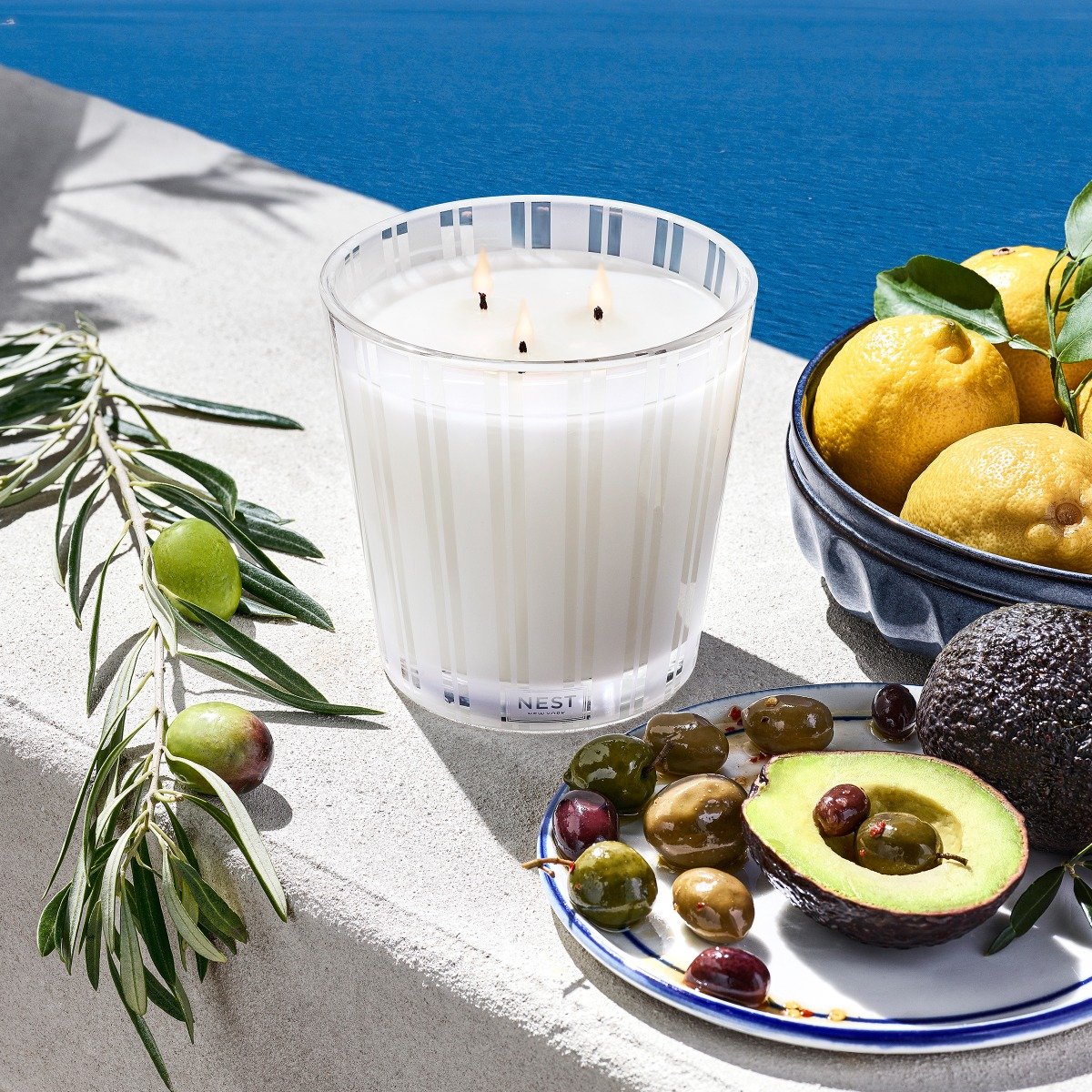 Nest - Santorini Olive & Citron 3 Wick Candle