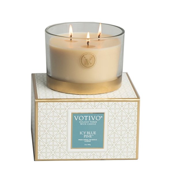 Votivo - Icy Blue Pine Holiday 3 Wick Candle