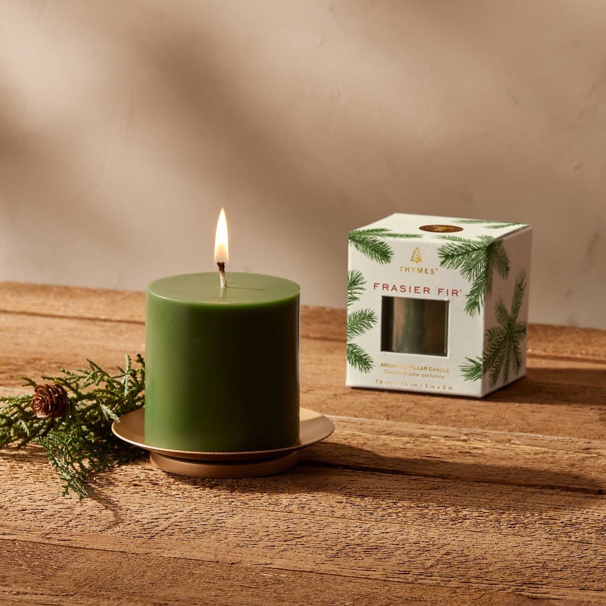 Thymes - Frasier Fir 3x3 Small Pillar Candle
