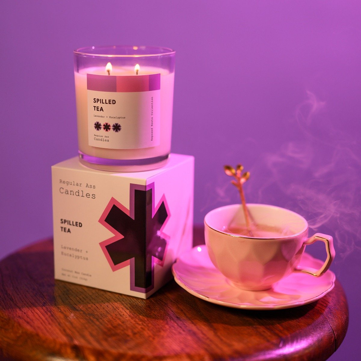 Regular Ass Candles - Spilled Tea (Lavender + Eucalyptus) Candle