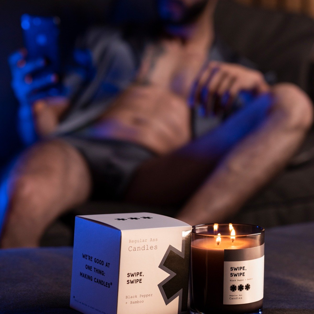 Regular Ass Candles - Swipe Right (Rosemary + Bamboo) Candle