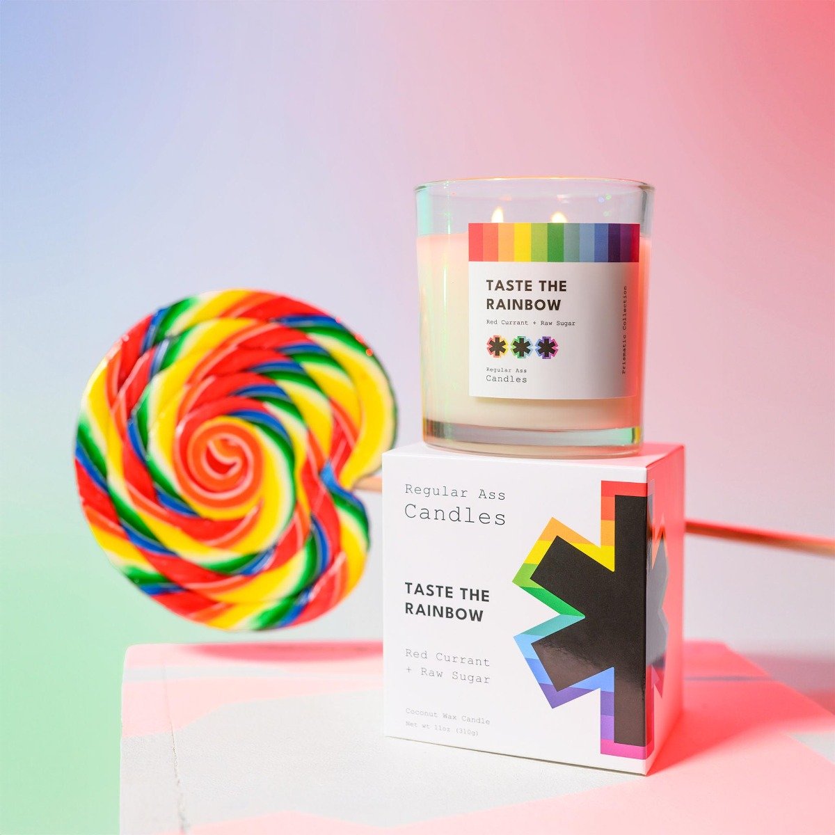 Regular Ass Candles - Taste the Rainbow (Red Currant + Pink Sugar) Candle