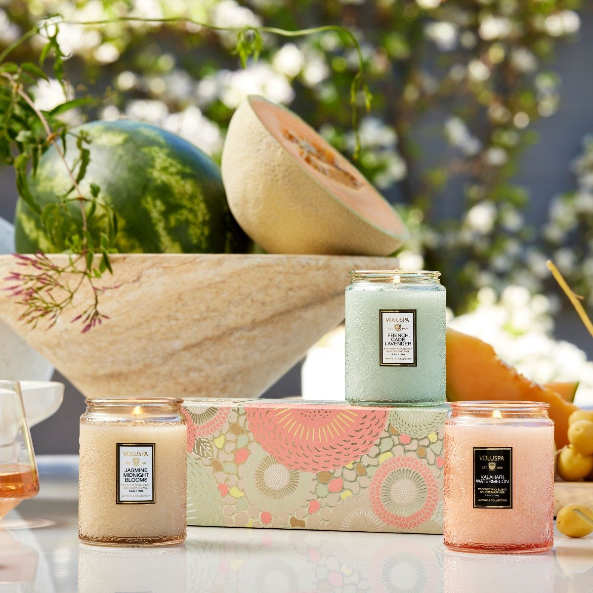 Voluspa - Japonica Small Glass Candle Trio Set