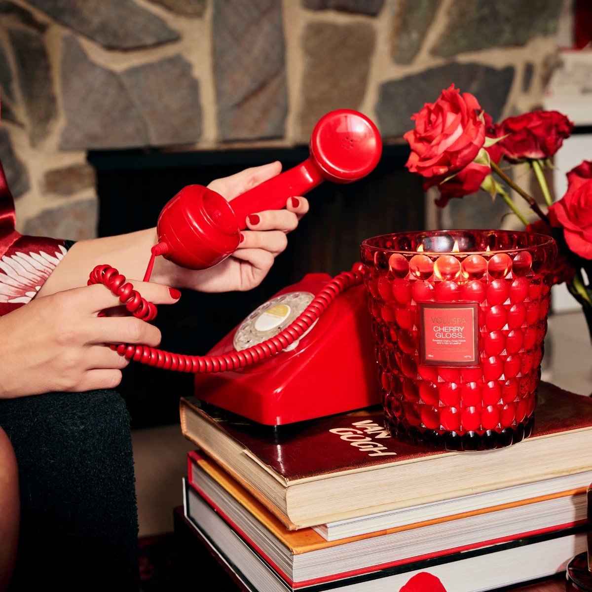 Voluspa - Cherry Gloss 3 Wick Hearth Candle