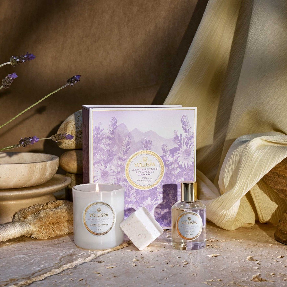 Voluspa - Mountain Lavender & Chamomile Retreat Ritual Gift Set
