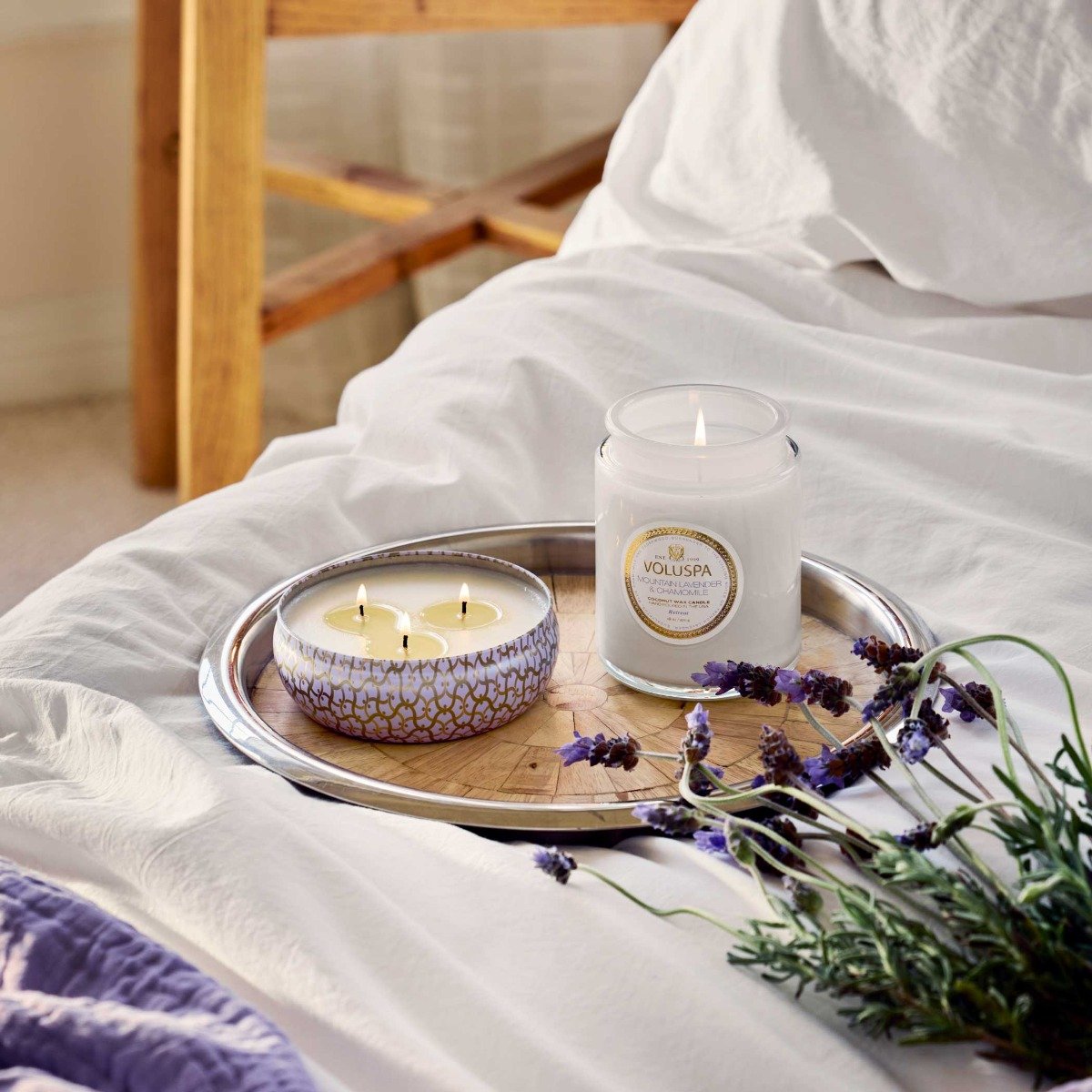 Voluspa - Mountain Lavender & Chamomile 3 Wick Tin Candle