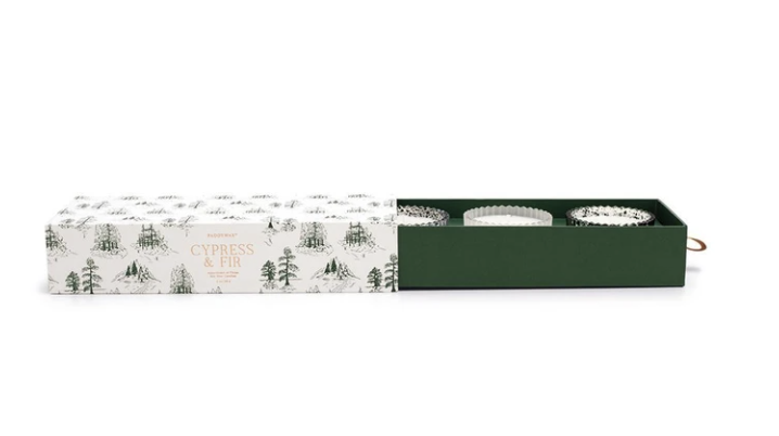 Paddywax - Cypress & Fir Mercury Glass Gift Set