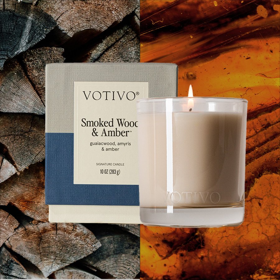 Votivo - Smoked Wood & Amber Signature 10oz Candle