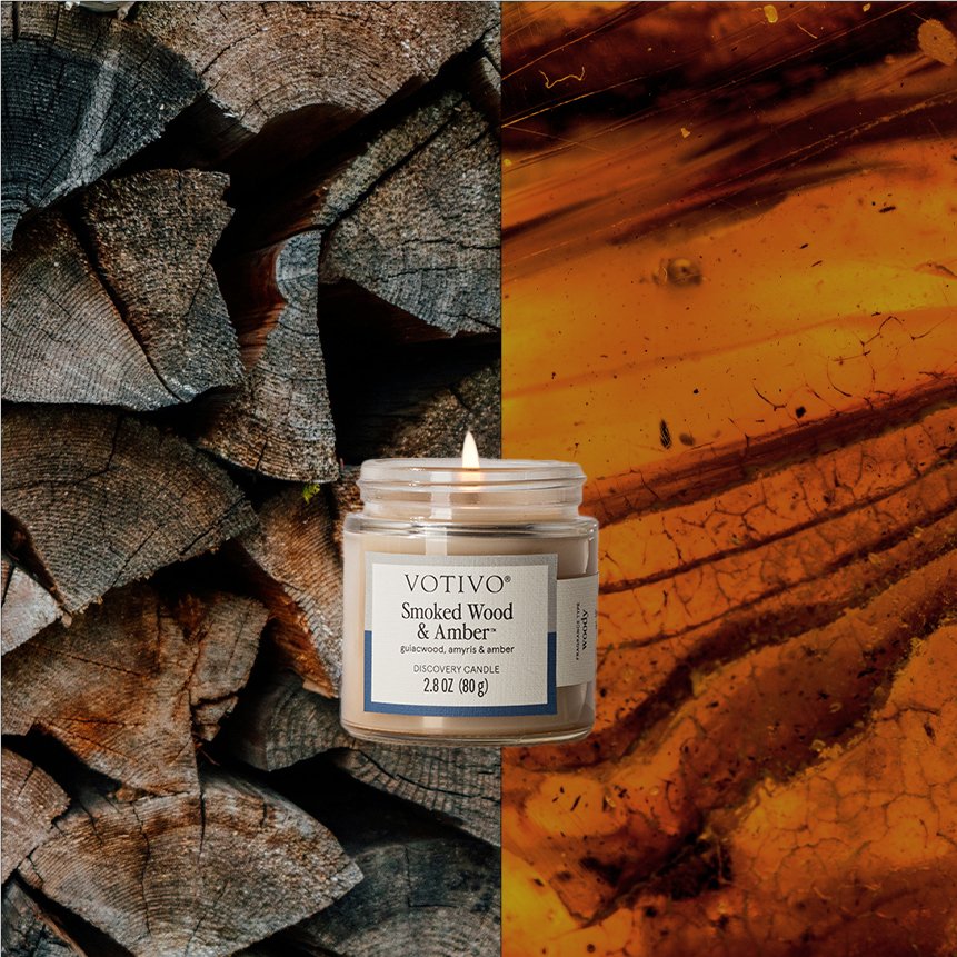 Votivo - Smoked Wood & Amber Discovery Candle