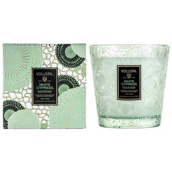 Voluspa - White Cypress 2 Wick Hearth Candle