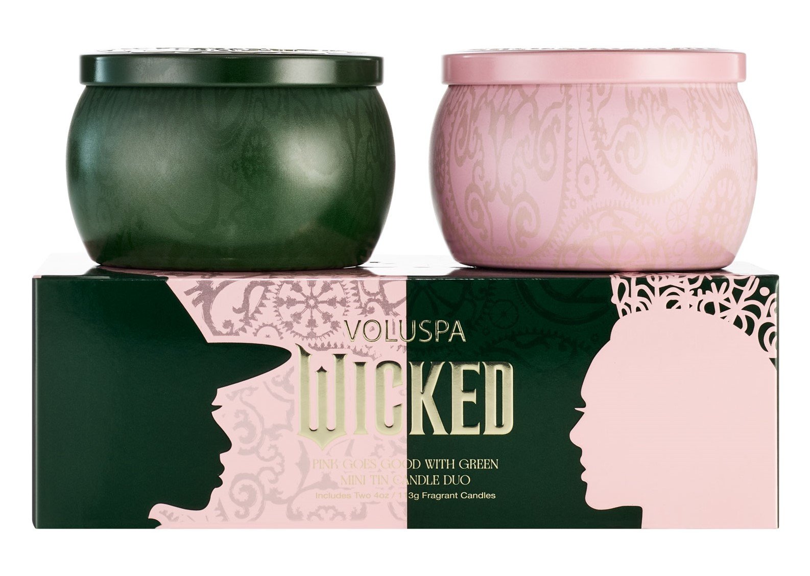 Voluspa - Pink Goes Good With Green Mini Tin Candle Set (Wicked