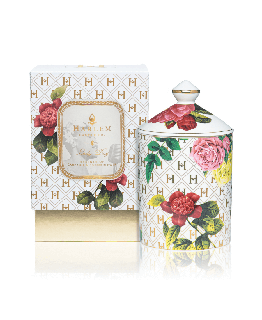 Harlem Candle Company - Lady Day White Floral Ceramic Candle