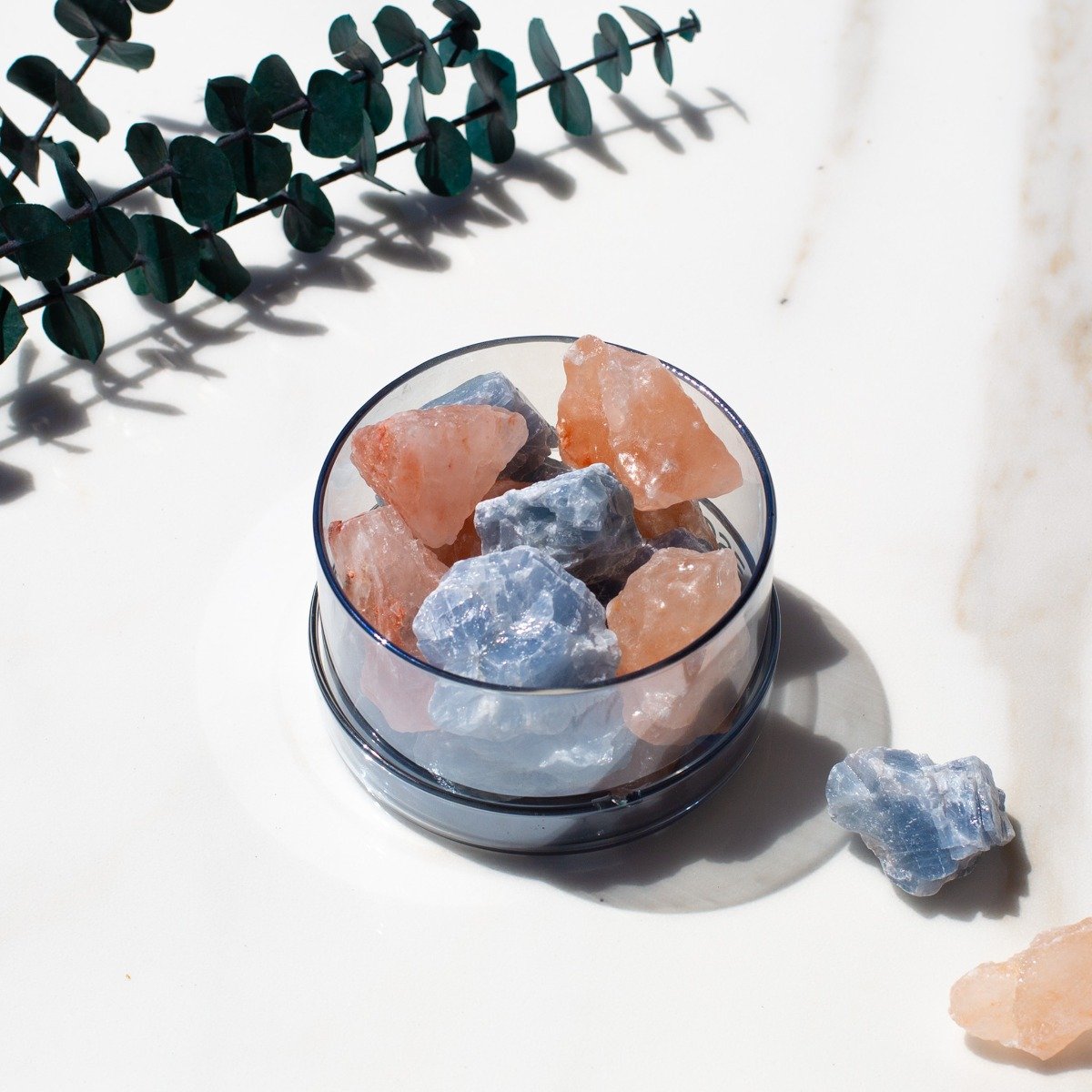 Luminose - 6AM Ritual Blue Calcite & Himalayan Salt Diffuser Set