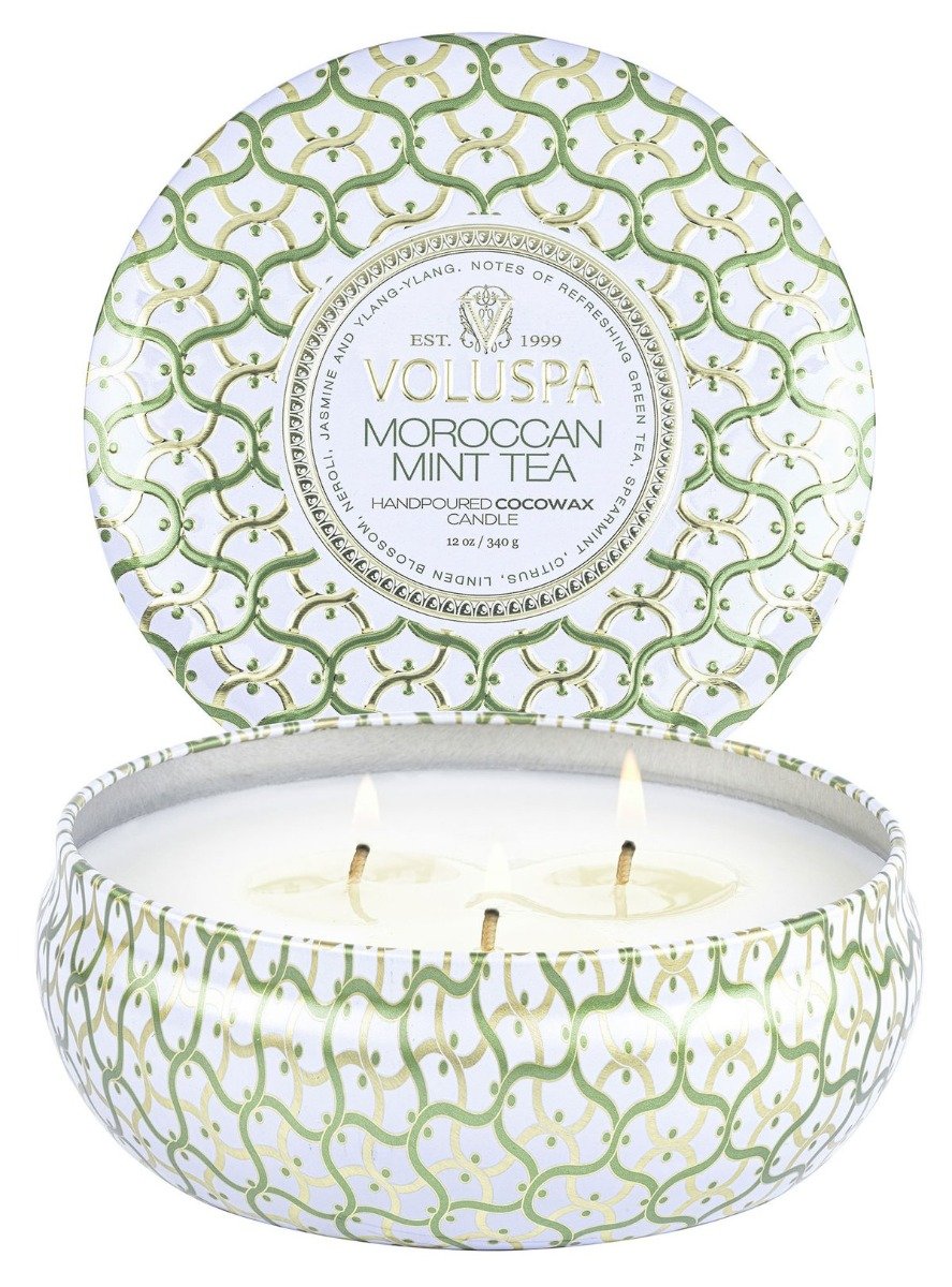 Voluspa - Moroccan Mint Tea 3 Wick Tin Candle