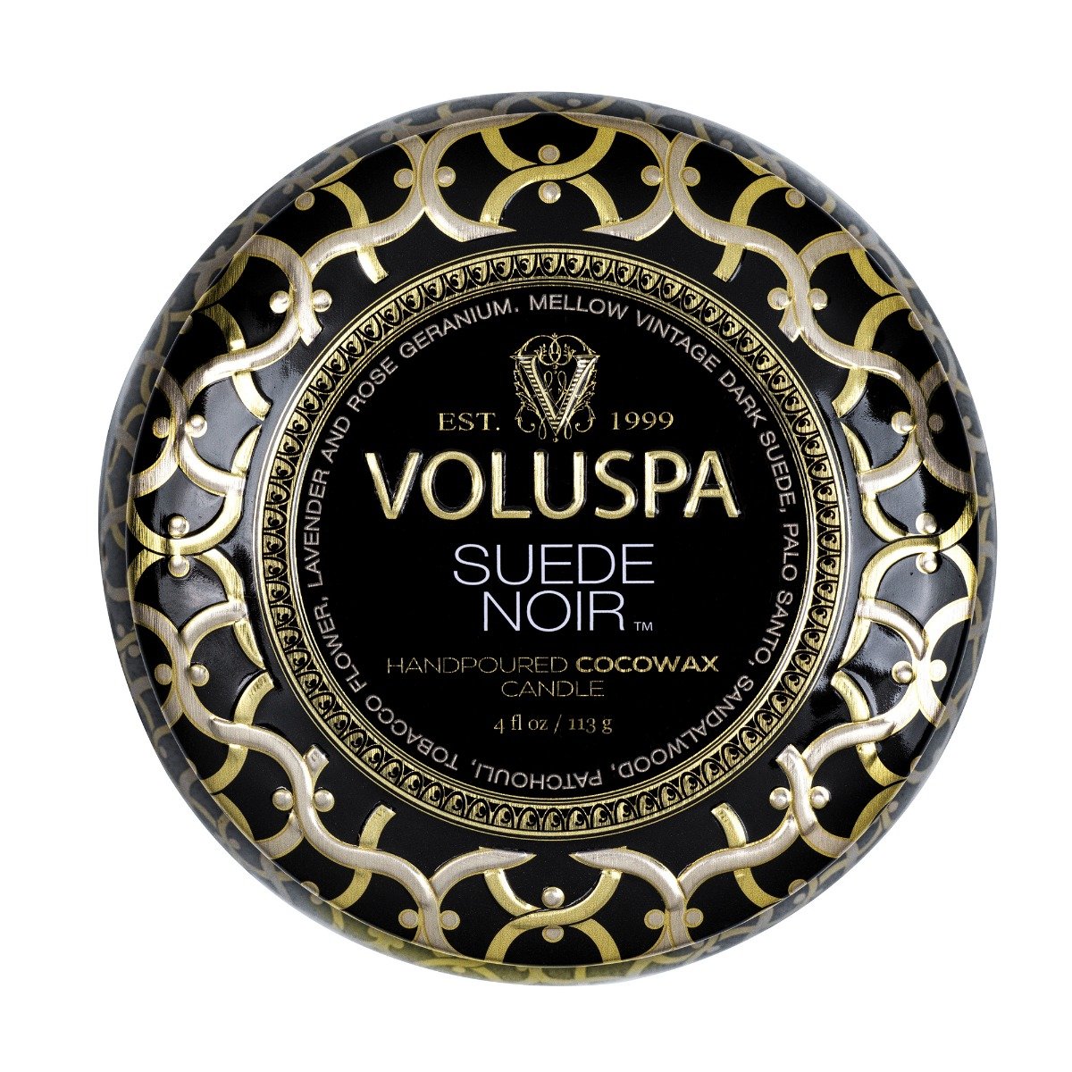 Voluspa - Suede Noir Mini Tin Candle