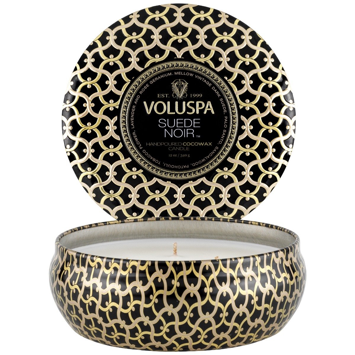 Voluspa - Suede Noir 3 Wick Tin Candle