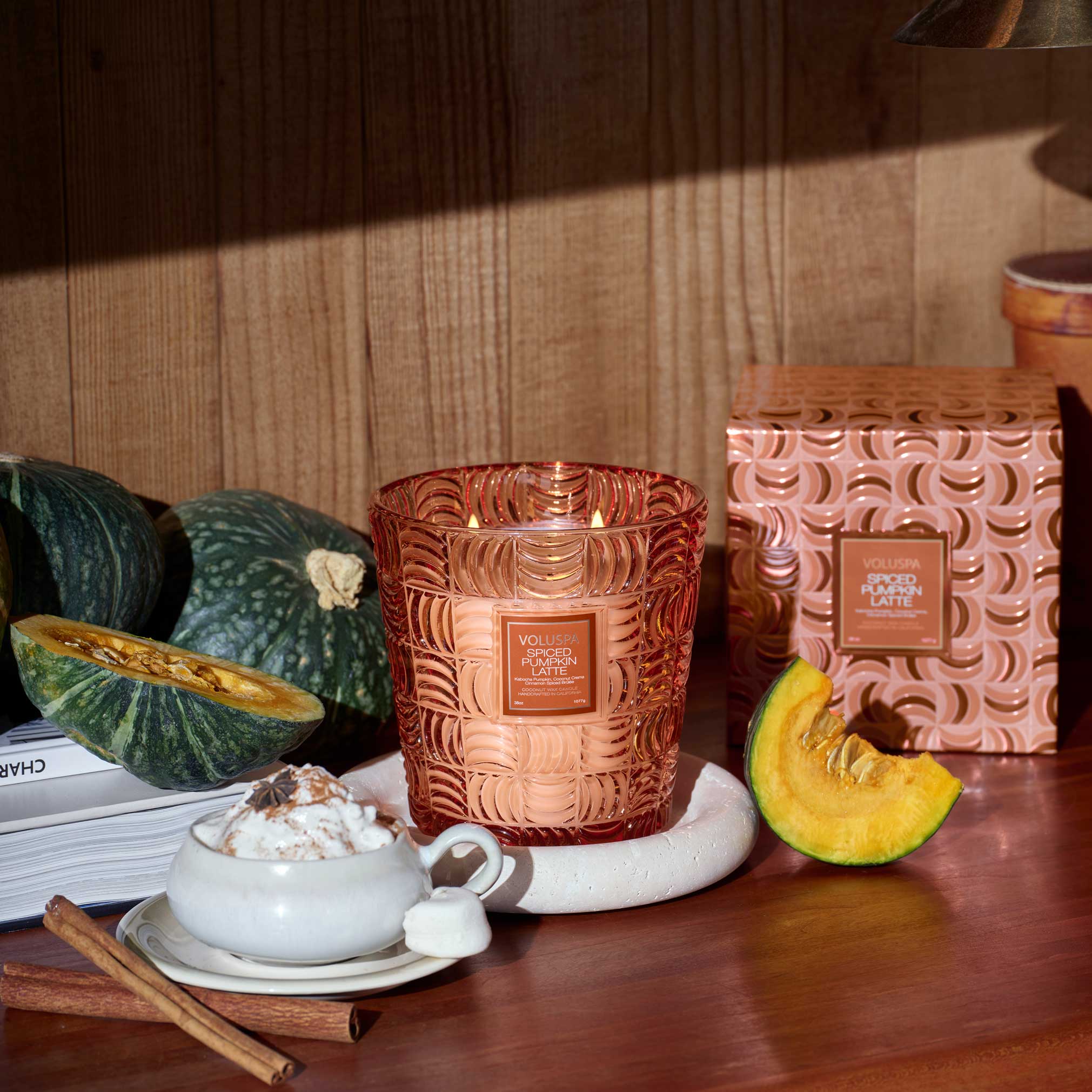 Voluspa - Spiced Pumpkin Latte 3 Wick Hearth Candle
