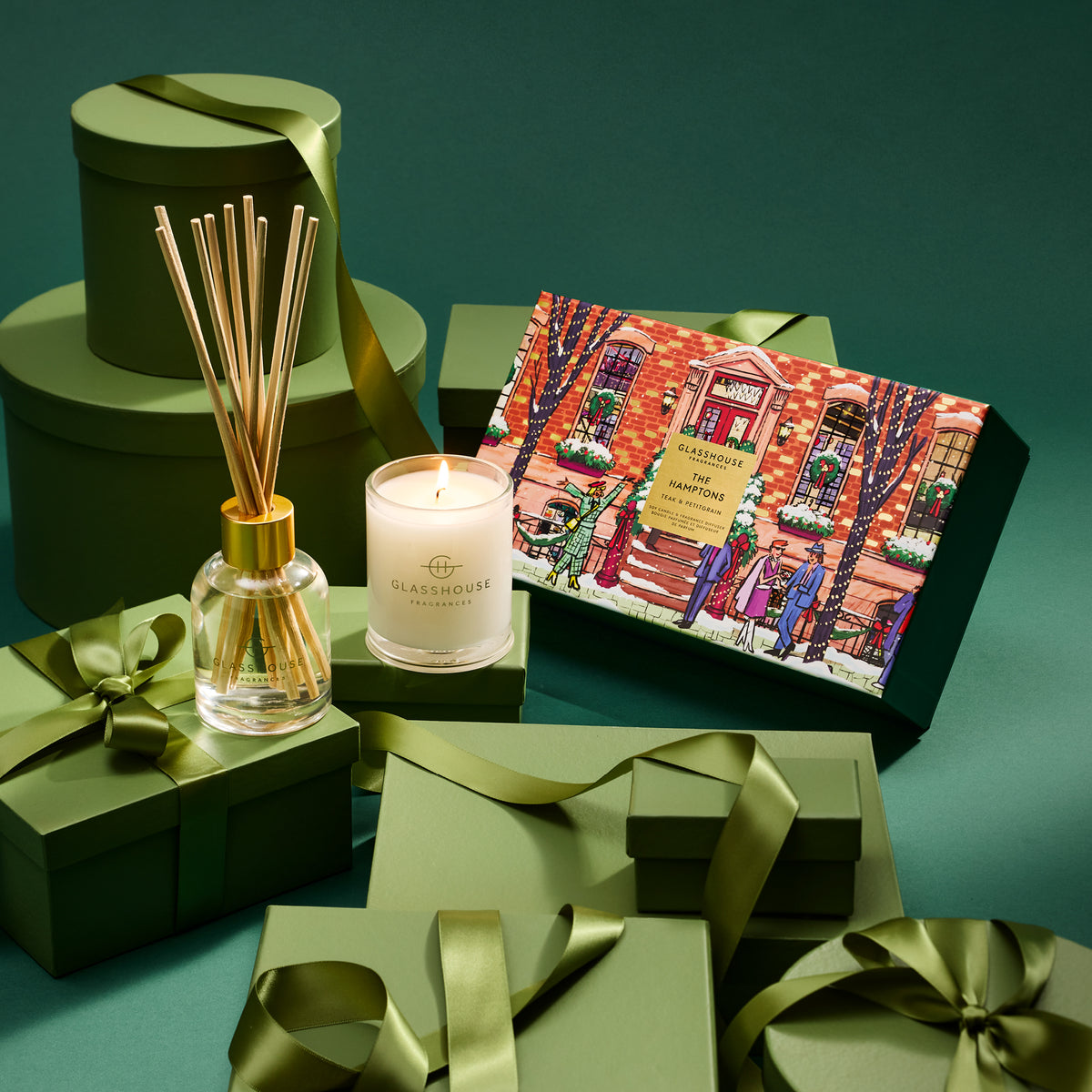 Glasshouse - The Hamptons Holiday Candle & Diffuser Gift Set