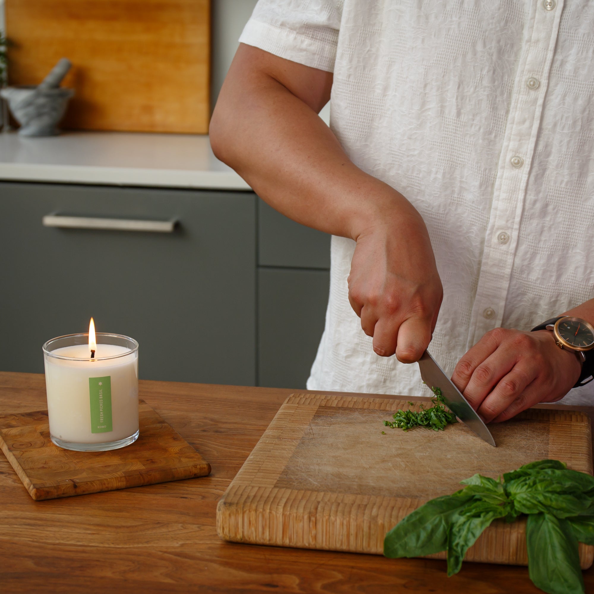 Kobo - Plant the Box Fresh Picked Basil Candle