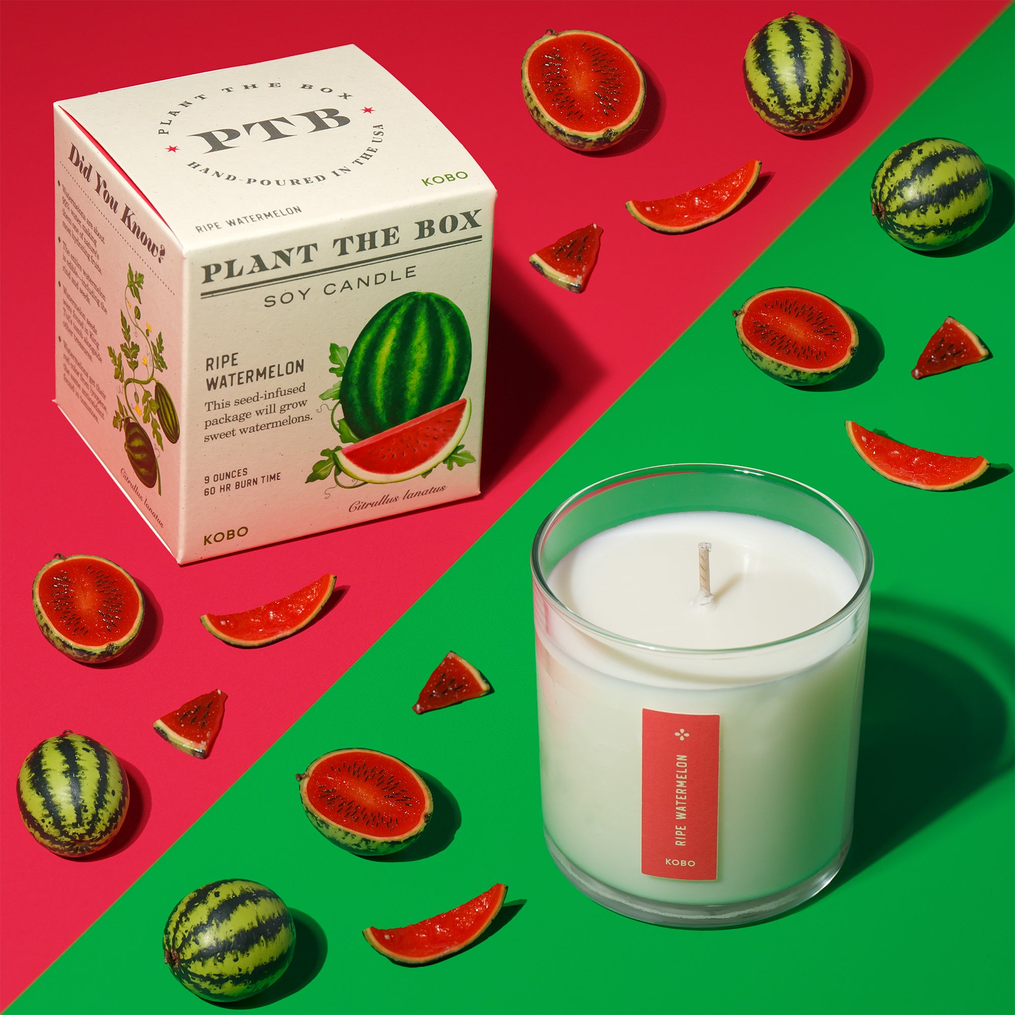 Kobo - Plant the Box Ripe Watermelon Candle