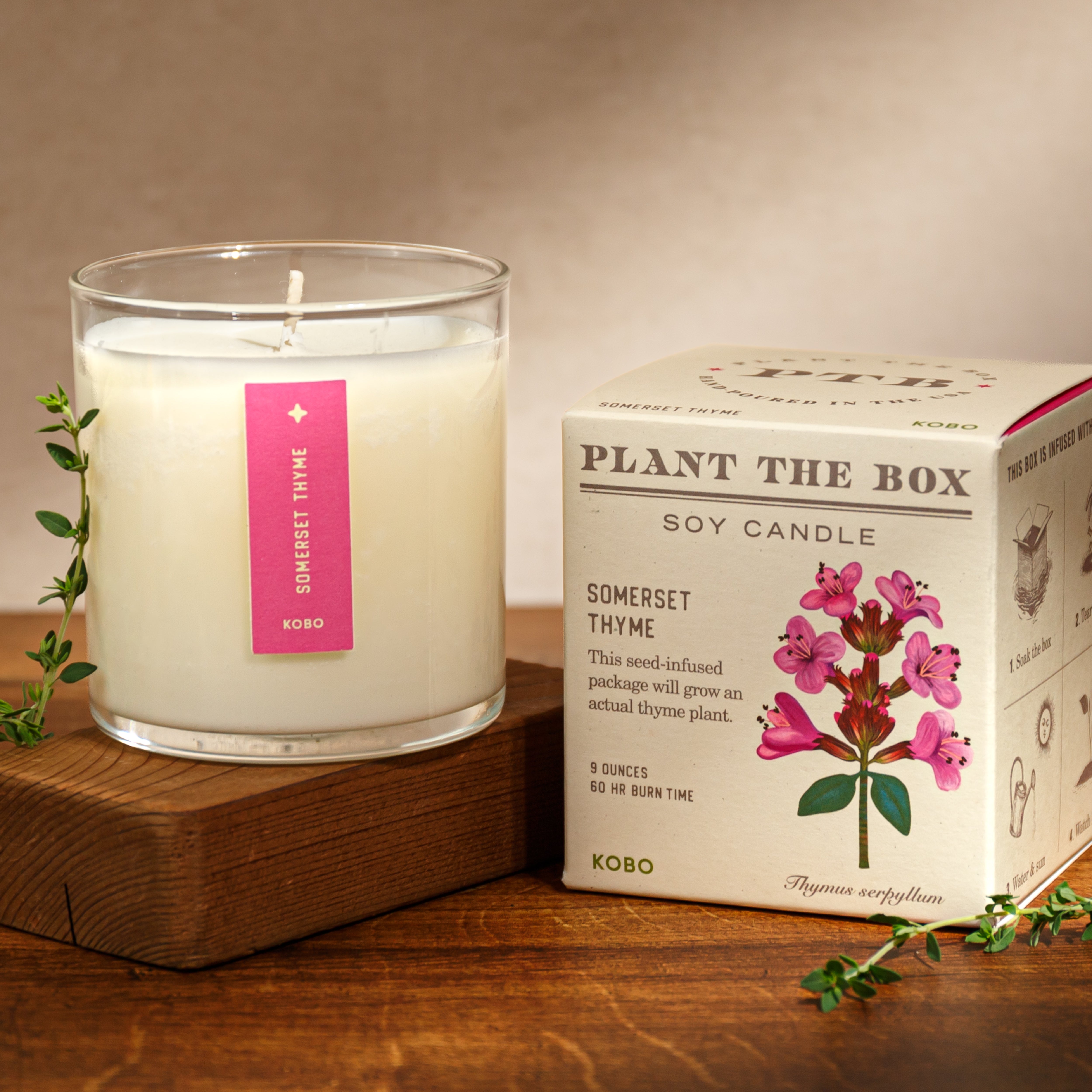 Kobo - Plant the Box Somerset Thyme Candle