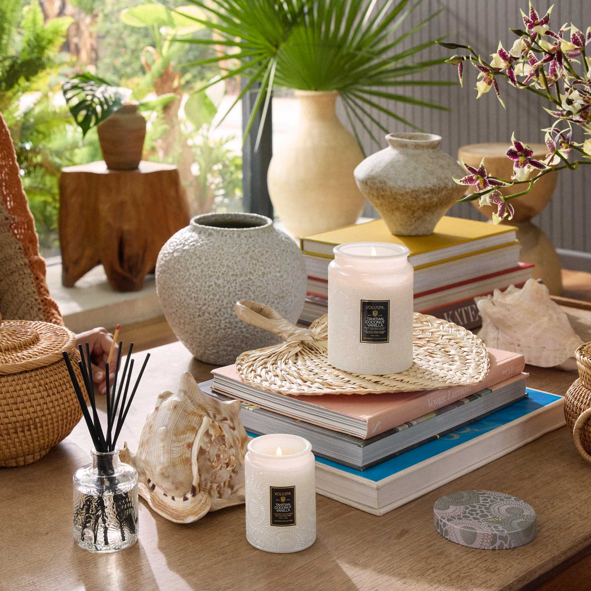 Voluspa - Tahitian Coconut Large Jar Candle | Candle Delirium