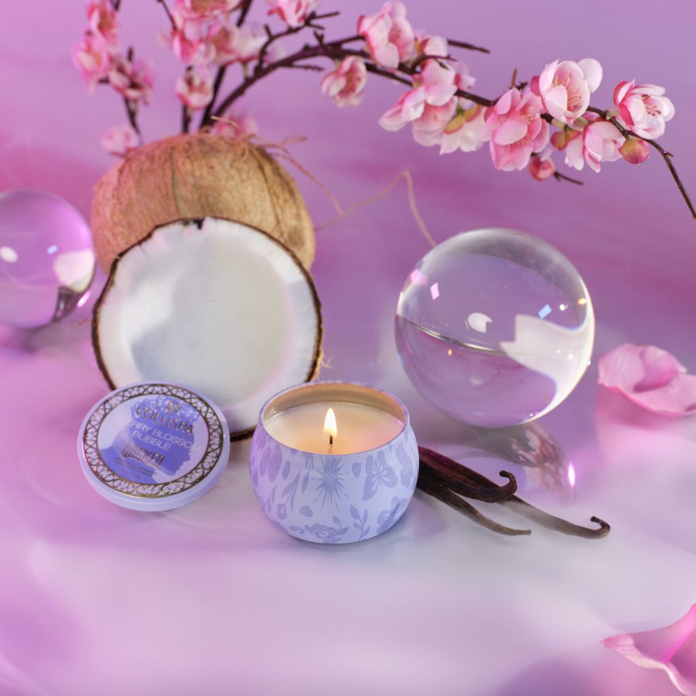 Voluspa - Cherry Blossom Bubble Mini Tin Candle (Wicked 2 Collection)