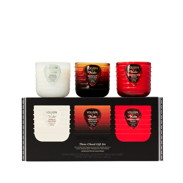 Swid Powell（スウィド パウエル） vegasシリーズ　3点セット Voluspa - Fender Three Cord Candle Gift Set | Candle Delirium