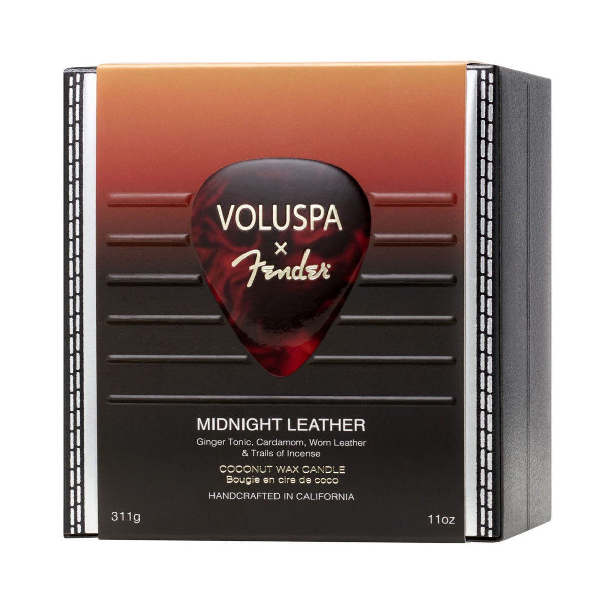 Voluspa - Fender Midnight Leather Boxed Candle