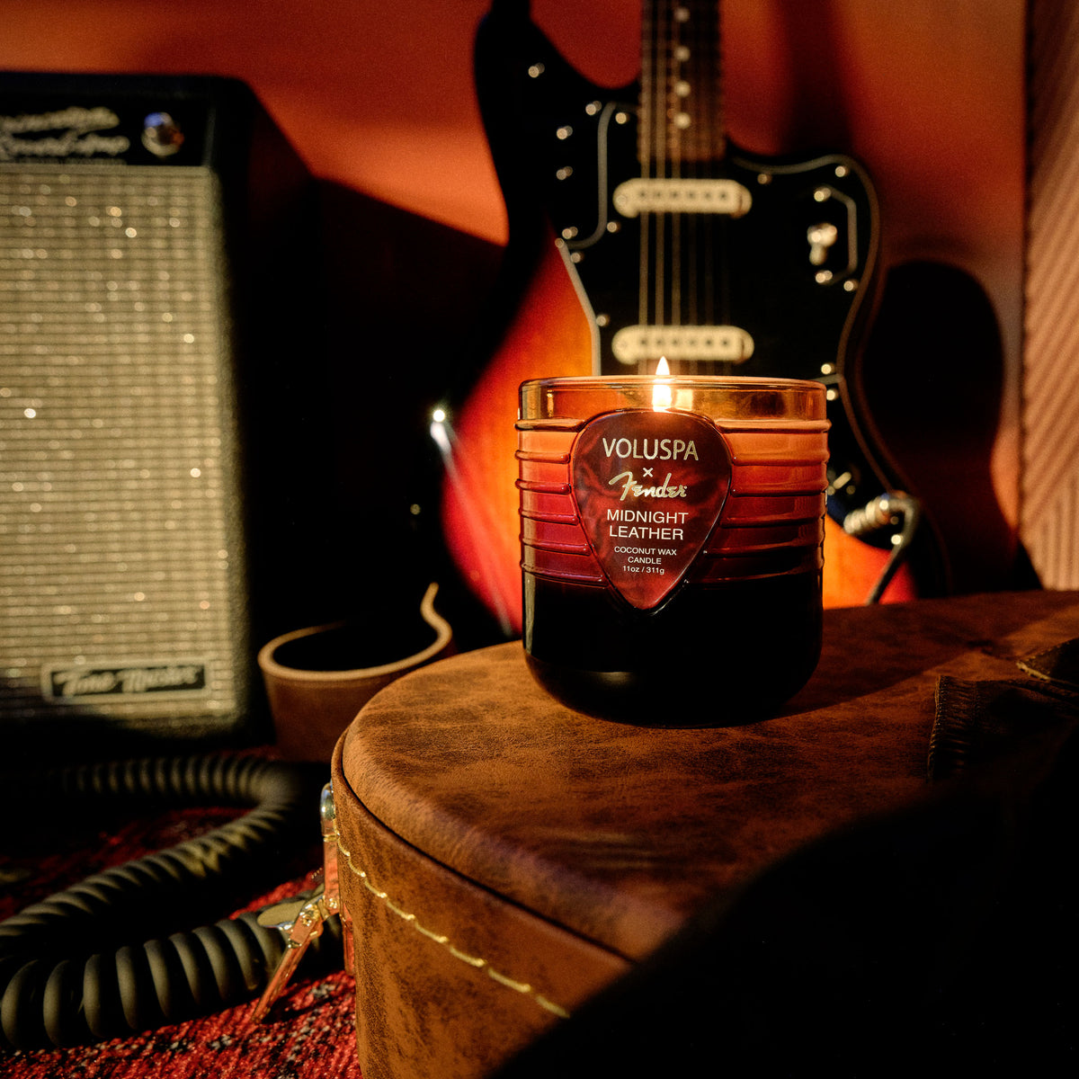 Voluspa - Fender Midnight Leather Boxed Candle