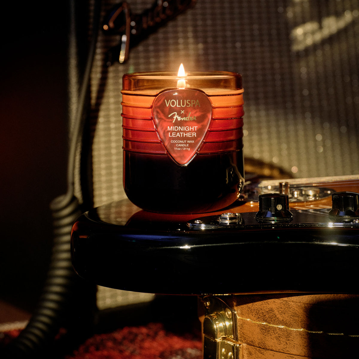 Voluspa - Fender Midnight Leather Boxed Candle