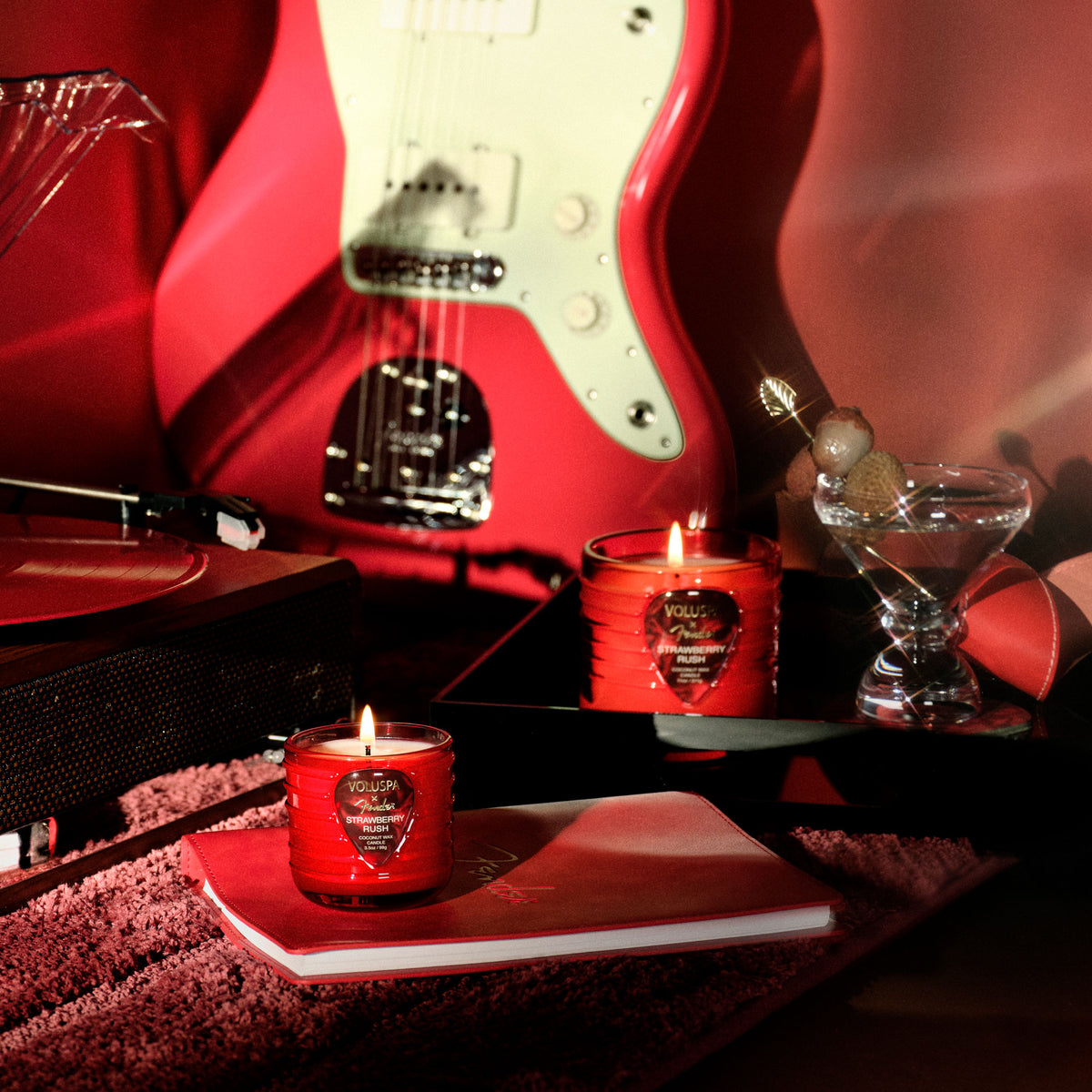 Voluspa - Fender Strawberry Rush Boxed Candle