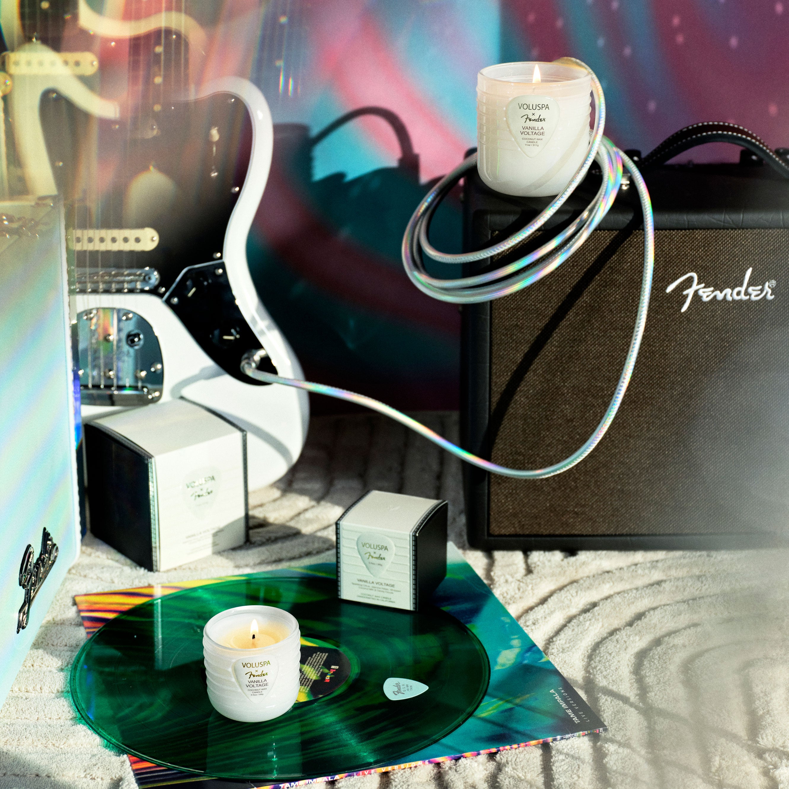 Voluspa - Fender Vanilla Voltage Mini Boxed Candle | Candle Delirium