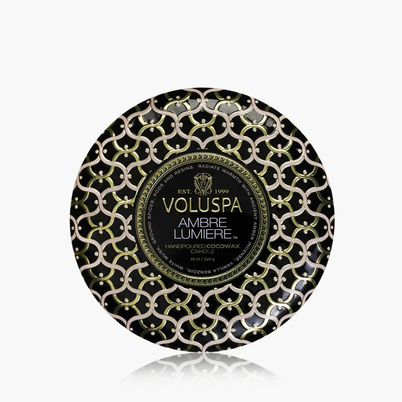 Voluspa - Ambre Lumiere 3 Wick Tin Candle_{first_image}