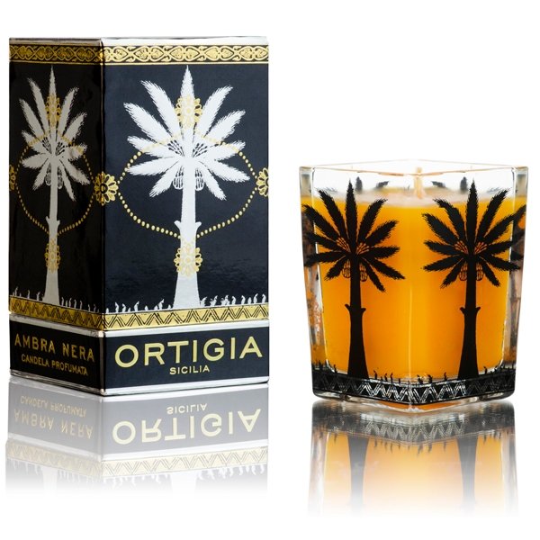 Ortigia Sicilia Ambra Nera Large Square Candle - Thumbnail 3