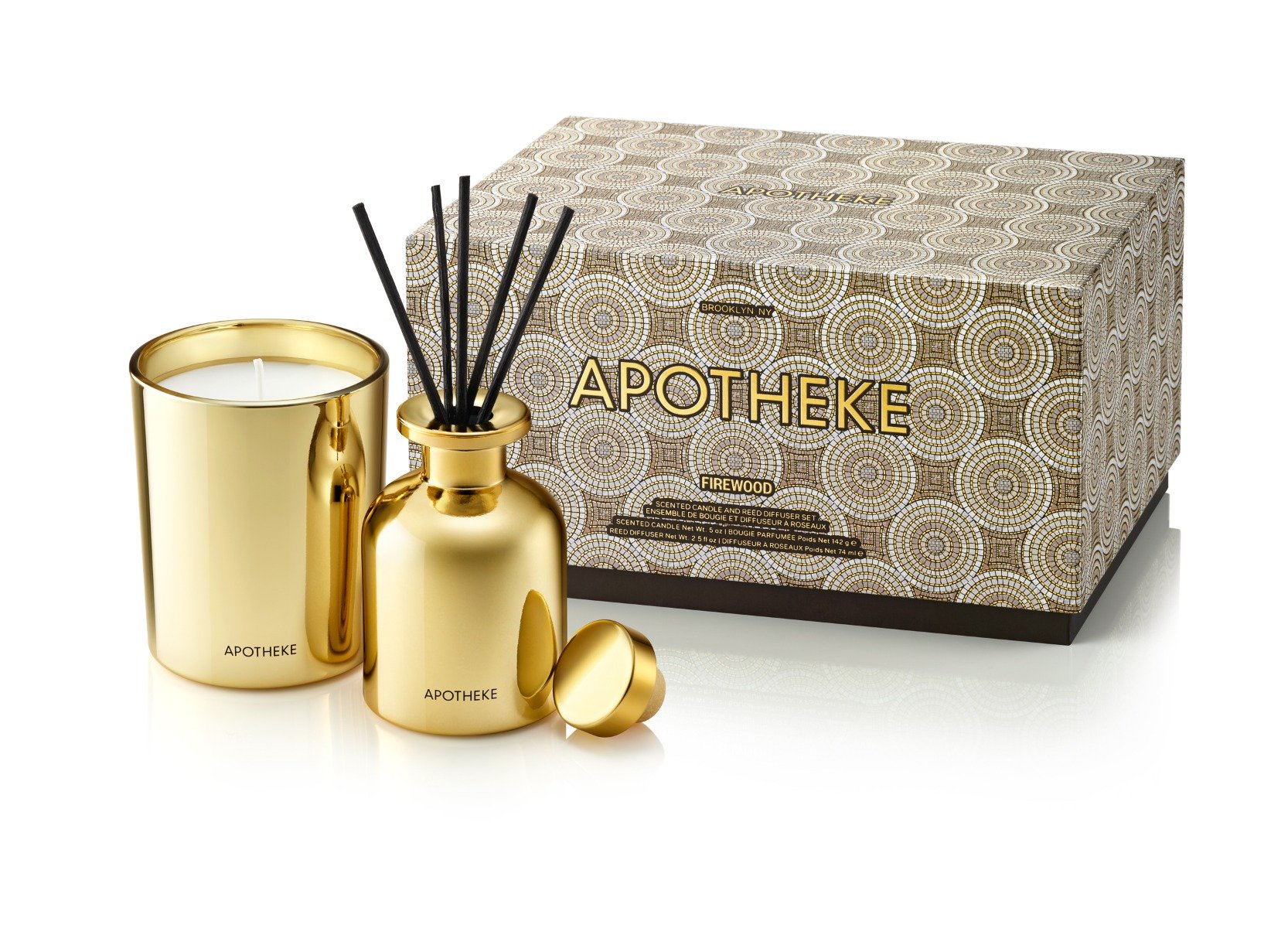 Apotheke - Firewood Mini Candle & Reed Diffuser Duo