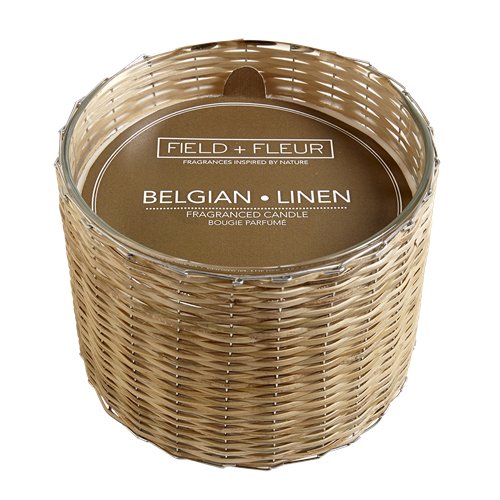 Field + Fleur - Belgian Linen 2 Wick Handwoven Candle