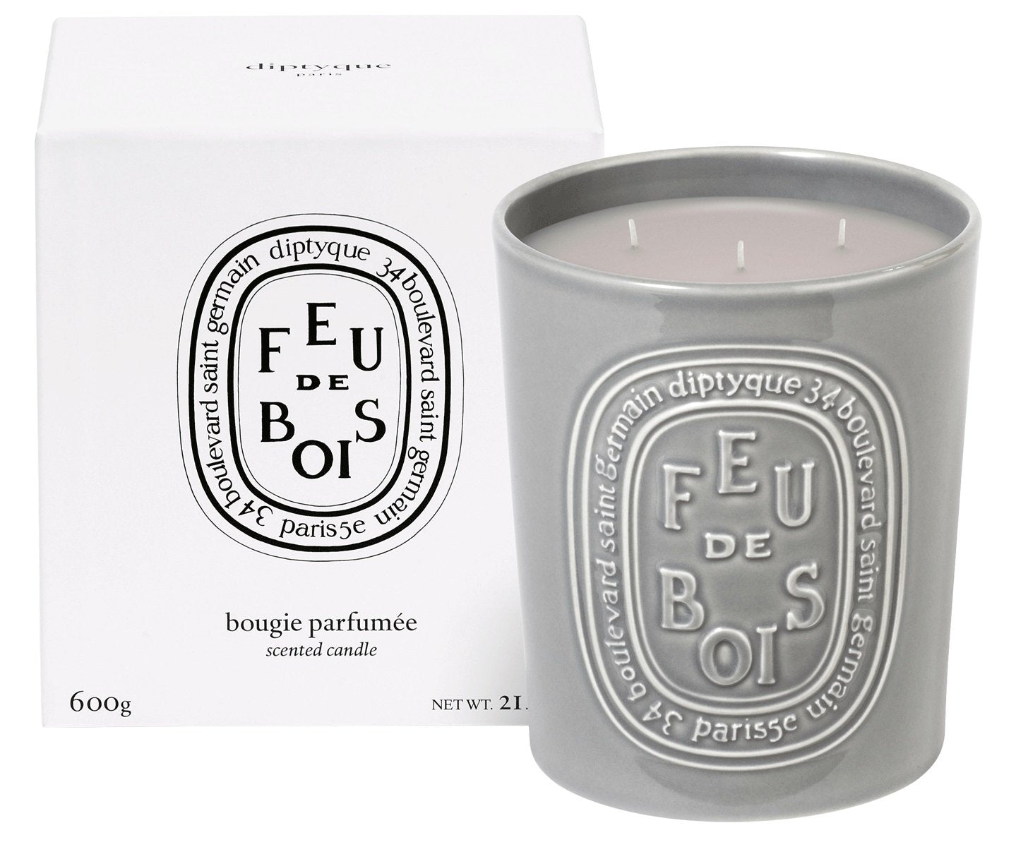 Diptyque - Feu de Bois 3 Wick Candle 600g (Wood Fire) | Candle