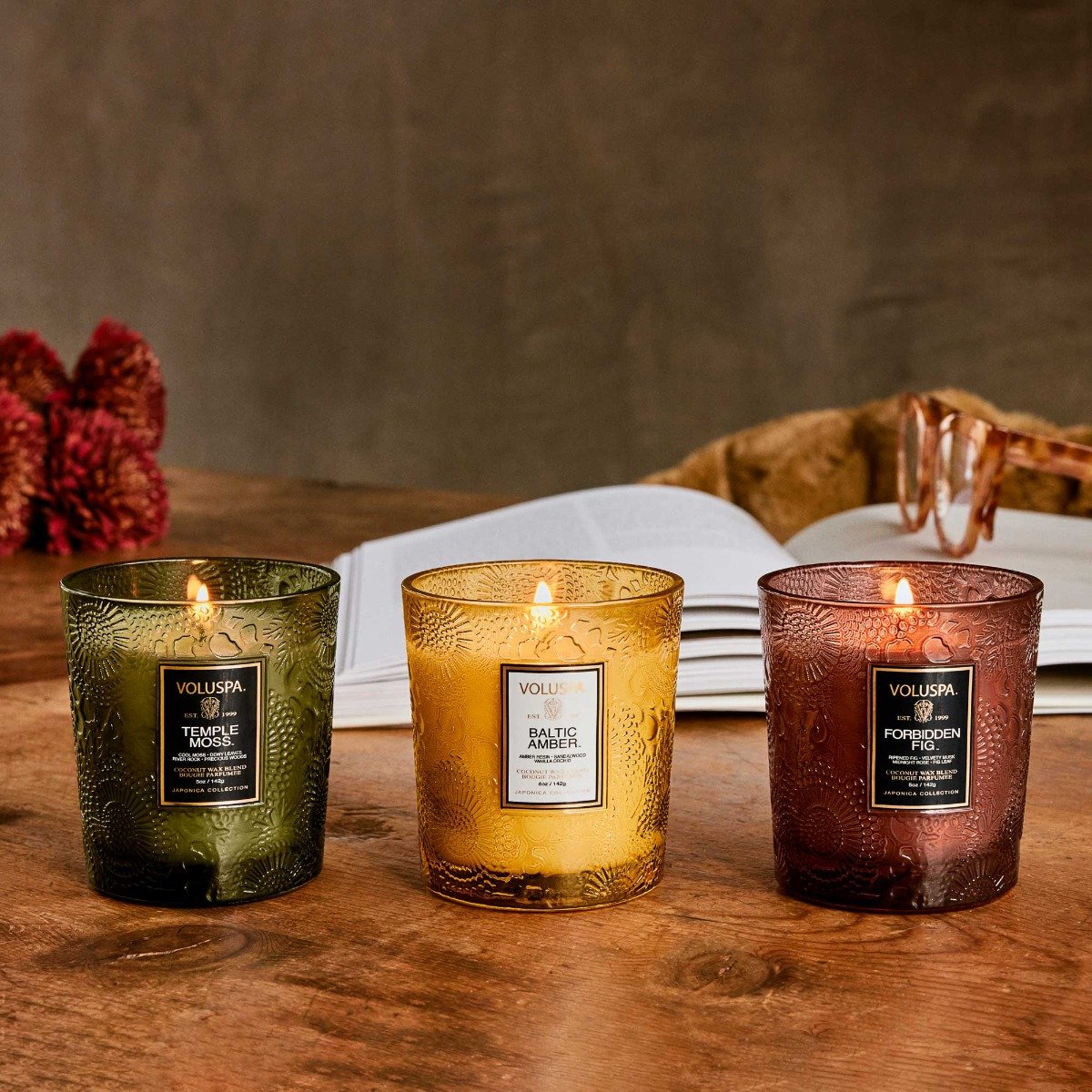 Voluspa - Japonica Fall Fragrant Foliage Demi Candle Trio Set