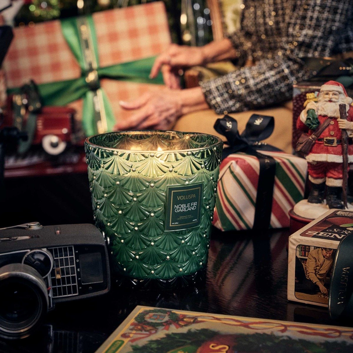 Voluspa - Noble Fir Garland 3 Wick Hearth Candle | Candle Delirium