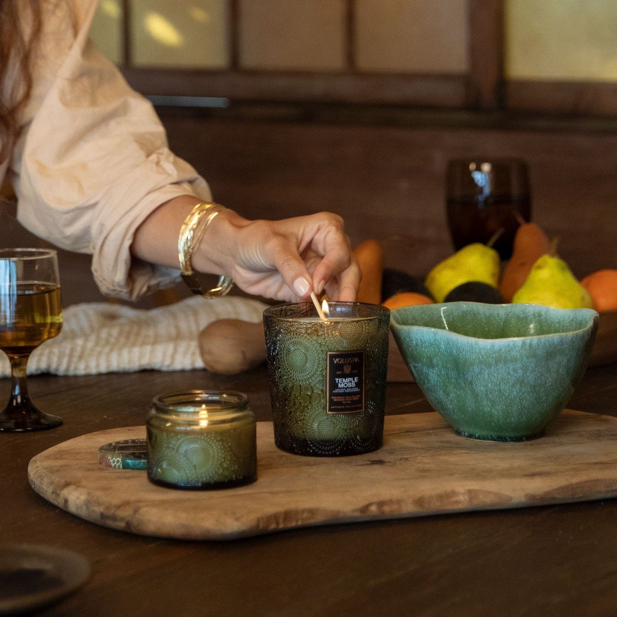 Voluspa - Temple Moss Small Glass Jar Candle