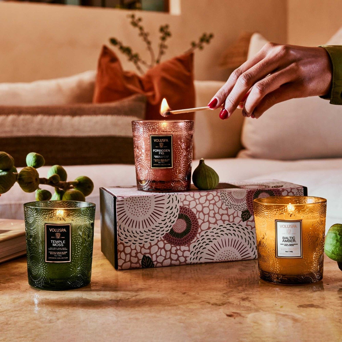 Voluspa - Japonica Fall Fragrant Foliage Demi Candle Trio Set