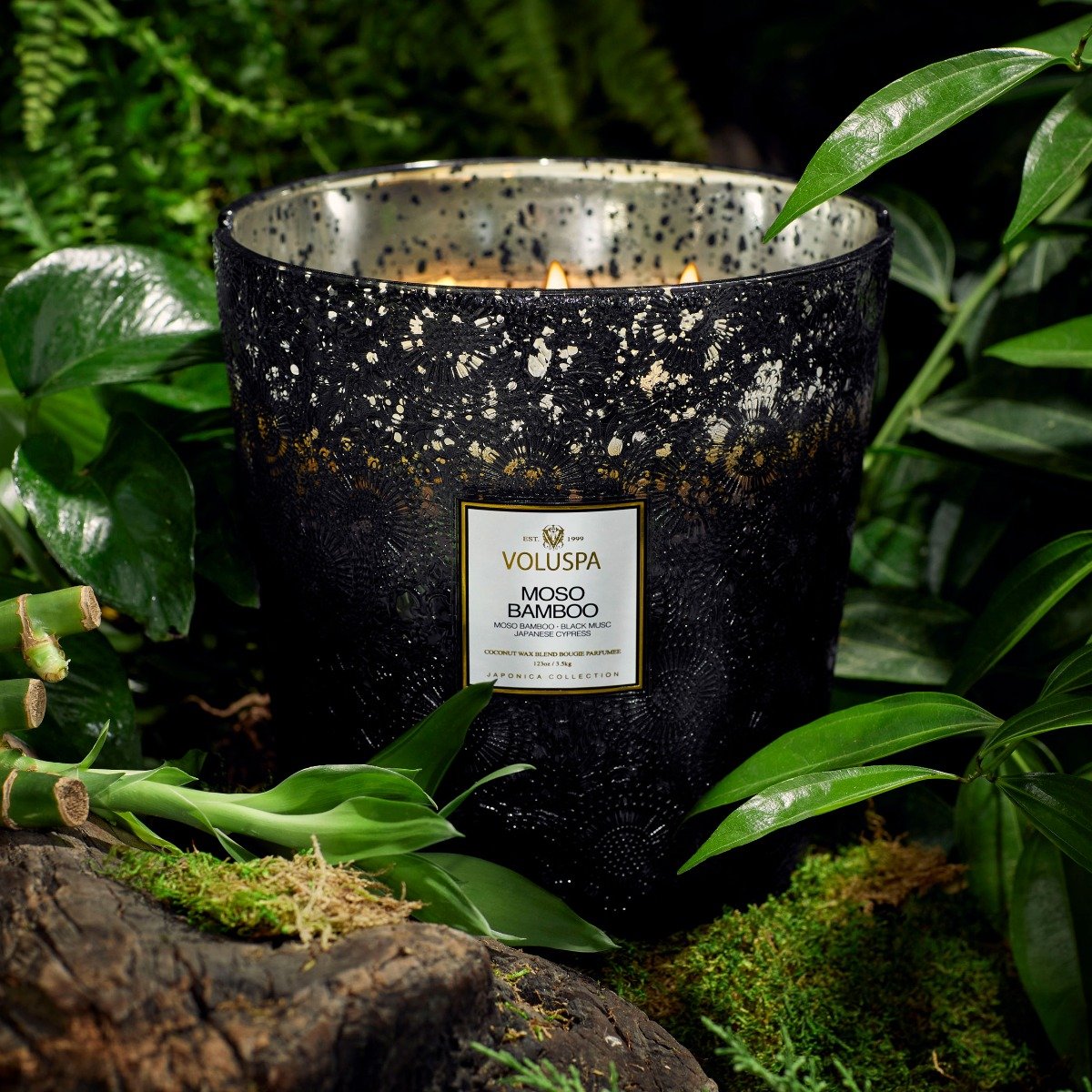 Voluspa - Moso Bamboo 5 Wick Hearth Candle | Candle Delirium