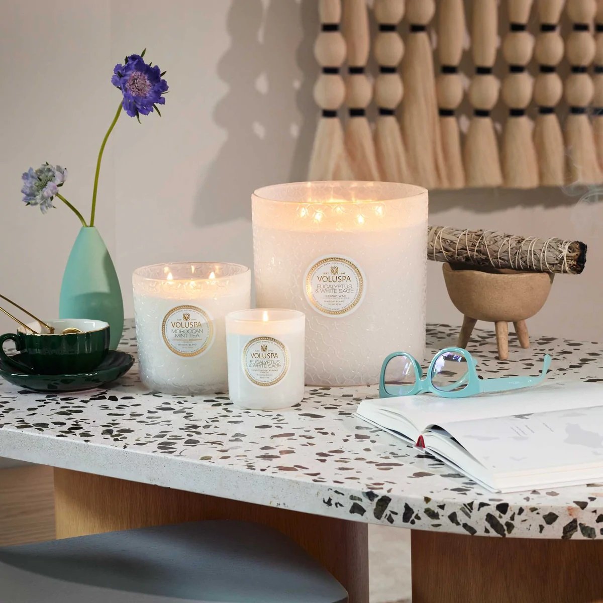 Voluspa - Eucalyptus & White Sage Large Jar Candle | Candle Delirium