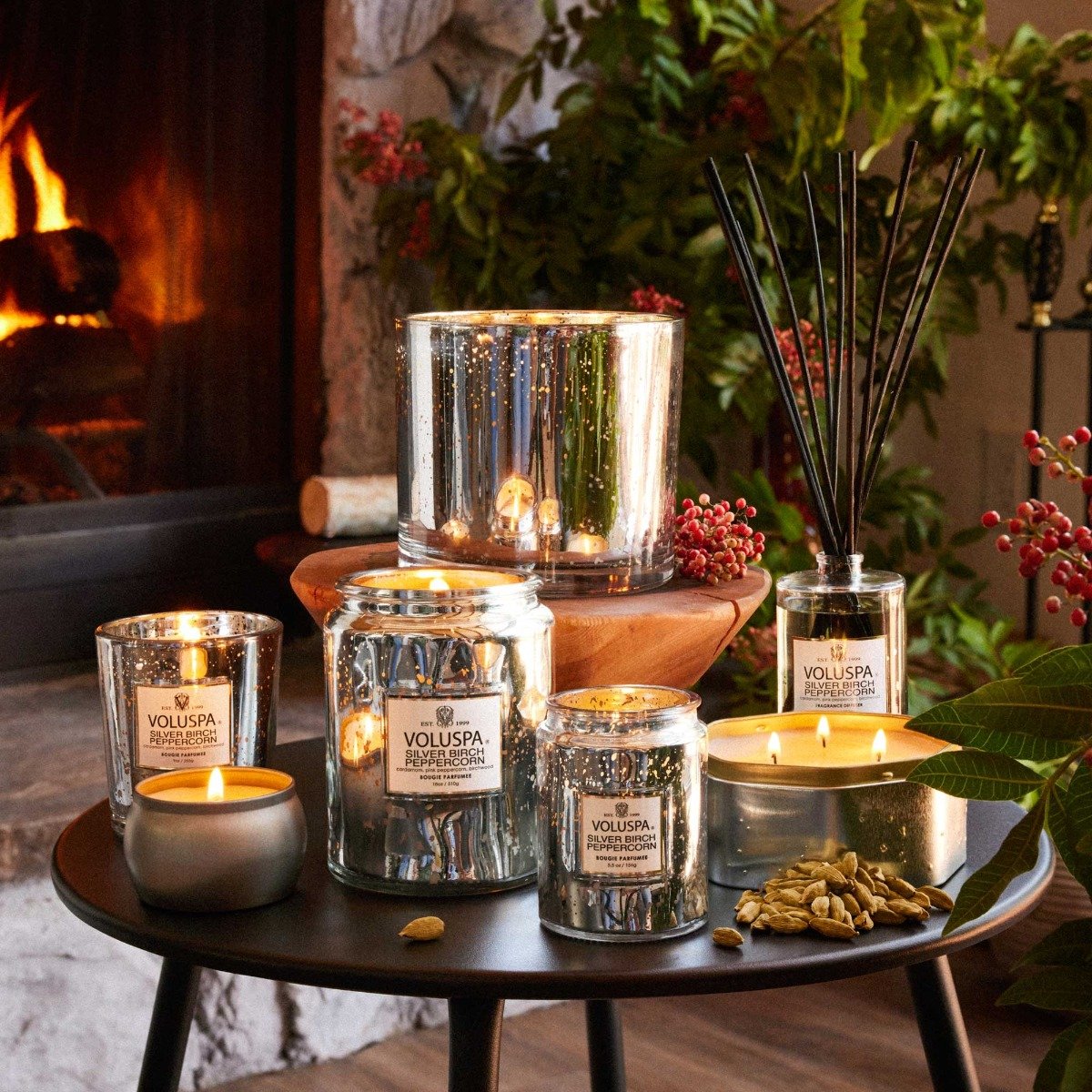 Voluspa - Silver Birch Peppercorn Classic Candle