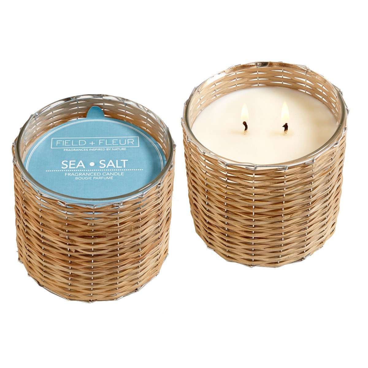 Field + Fleur - Sea Salt 2 Wick Handwoven Candle