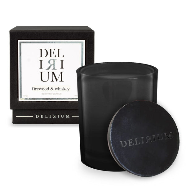 Delirium - Firewood & Whiskey Candle luxury scented candle gift