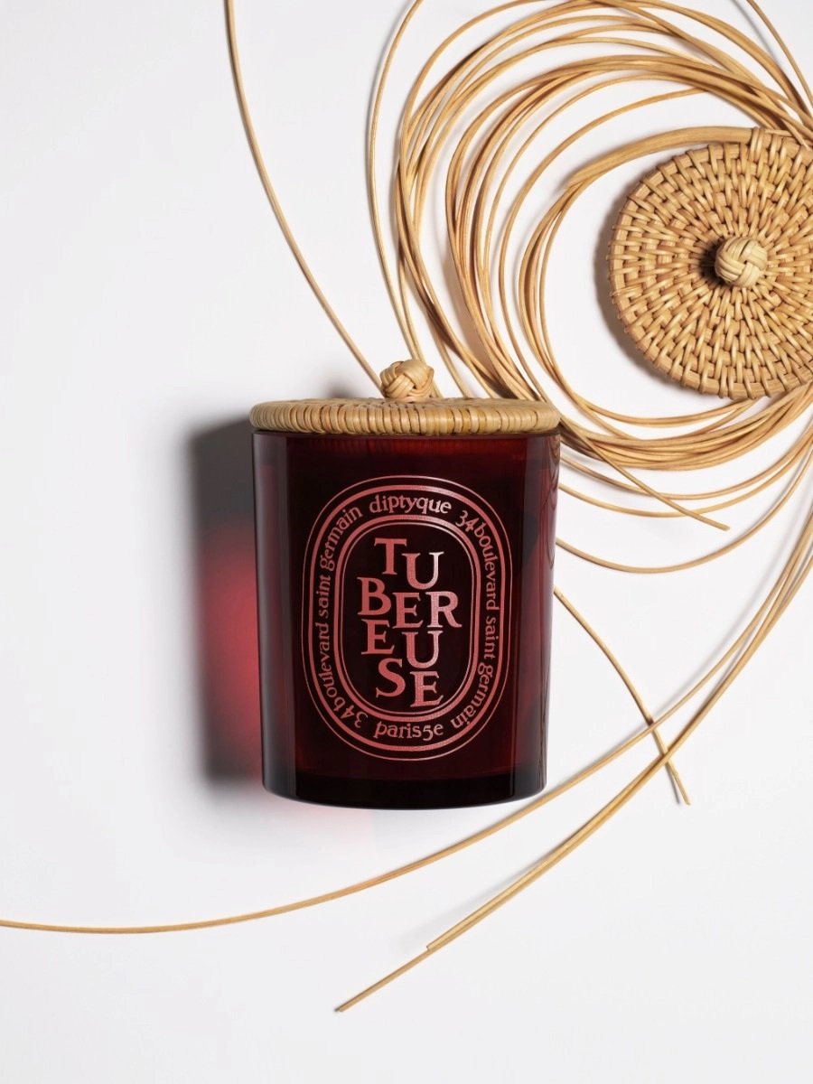 Diptyque - Tubereuse Candle 300g Limited Edition w/ Rattan Lid (Tuberose)