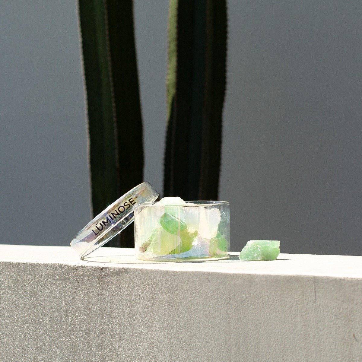 Luminose - Forest Parade Green Calcite & Clear Quartz Diffuser Set